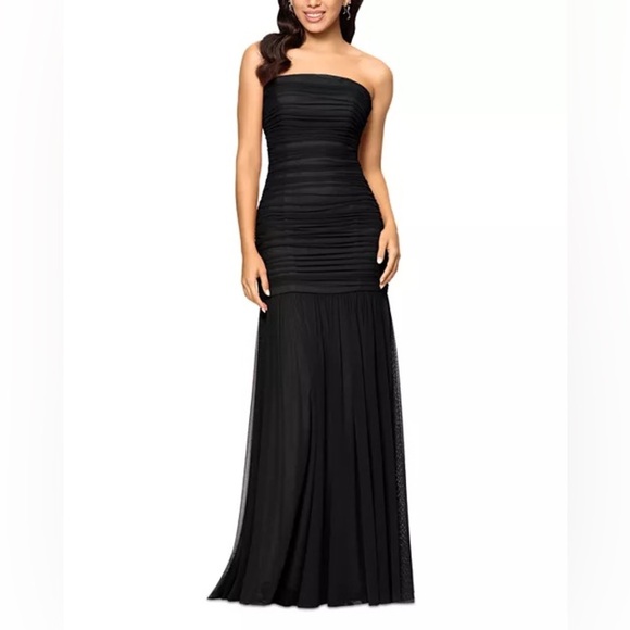 AQUA
Pleated Strapless Drop Waist Long Dress - Exclusive - Picture 1 of 10